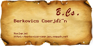 Berkovics Cserjén névjegykártya